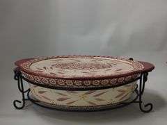 Temptations Casserole Bakeware Old World Lids Bases Ovals  Set of 3
