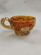 Carnival Glass Marigold Punch Bowl Base Cups Luster Hollywood Regency