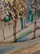 Decor Wall Art 54in Canvas Trees Metallic Gold Green+2 Smaller