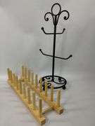 MCM Midcentury Modern Style Dogs Figures Ceramic Mug Tree Plate Rack