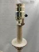 Table Lamp Set Crackle White Cottage Core Country Ornate