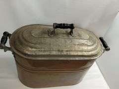 Embossed Cream City Copper Boiler Steel Lid Wood Handles PAT Jan 26 08
