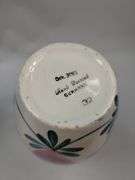 Vintage Antique German Hand Painted Floral Vase & Milk Pitcher Stoneware