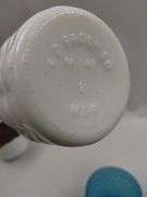 Pickers LOT: Vintage Pressed Pattern Milk Glass Blue Gold Finish