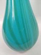 25" Decor Vase Art Glass Hand Blown Pulled Murano Peacock Blue Green