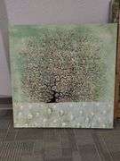 Decor Wall Art 54in Canvas Trees Metallic Gold Green+2 Smaller