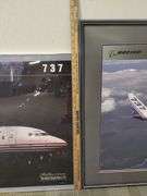 Decor Wall Art 2 Framed BOEING Airplane Photos 737 Company Employee