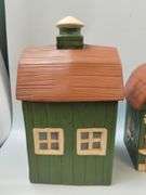 Pickers LOT: Farm Barns 5 Canisters Set + Salt Pepper