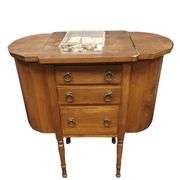 Vintage Martha Washington Style Sewing Cabinet 3 Drawers + Vintage Notions