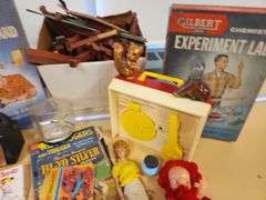 Pickers LOT: Vintage Toys FP Record Player Barbie Chemistry Sets & More