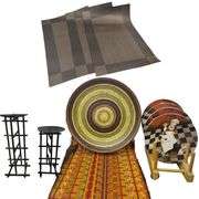Decor Lot Baker Chef Plates Candle Holders Placemats Plate Rack
