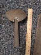 Antique 1830-60s Tin Horn Noise Maker Parade Protest + Primitive Hatchet