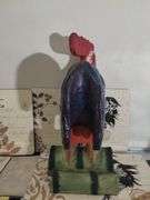 Decor Lot Art Glass ROOSTERs Papier Mache Plates Placemats