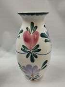 Vintage Antique German Hand Painted Floral Vase & Milk Pitcher Stoneware