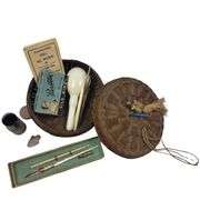 Antique Smalls LOT Crochet Jackson Ink Pen Gold Nib 35MM Film Negative Scissors