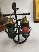Pickers LOT: Barn Pulley Oil Lamps Salt Pepper Plaque