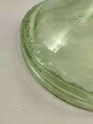 Pressed Glass EAPG Green Vaseline Uranium Oil Lamp