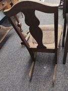 Antique Furniture Lamp Vase Plant Table Stand + Cane Seat Rocker
