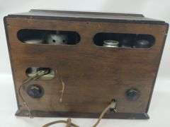 Silvertone 57D 1705 Vacuum Tube Radio Wood Case Short Wave 1930s Hums Glows