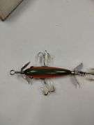 Vintage Fishing Lures LOT Glass Eyes Spinners Chub Creek Boxes + Shannon Creek