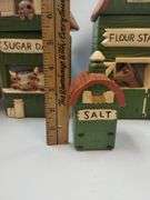 Pickers LOT: Farm Barns 5 Canisters Set + Salt Pepper