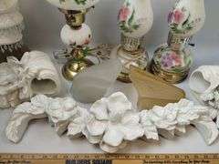Pickers LOT: Vintage Antique Lamps Lighting Shades Decor