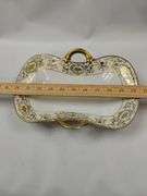 Antique Ornate Vase French Limoges? Gold Green + Nippon Tray