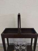 Furniture Plant Stand Wine Table Hidden Storage +Rack Plant