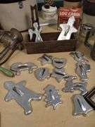 Pickers LOT: Vintage Antique Kitchen Crocks Cookie Cutters Samplers Embroidery