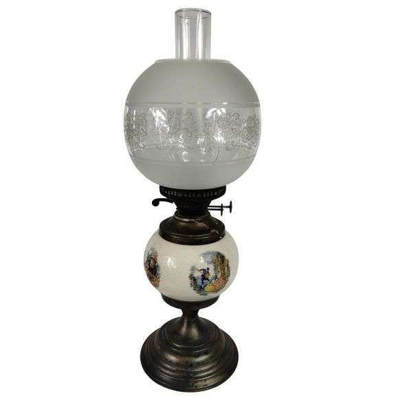 Vintage Parlor Hurricane GWTW Style Lamp Made in UK
