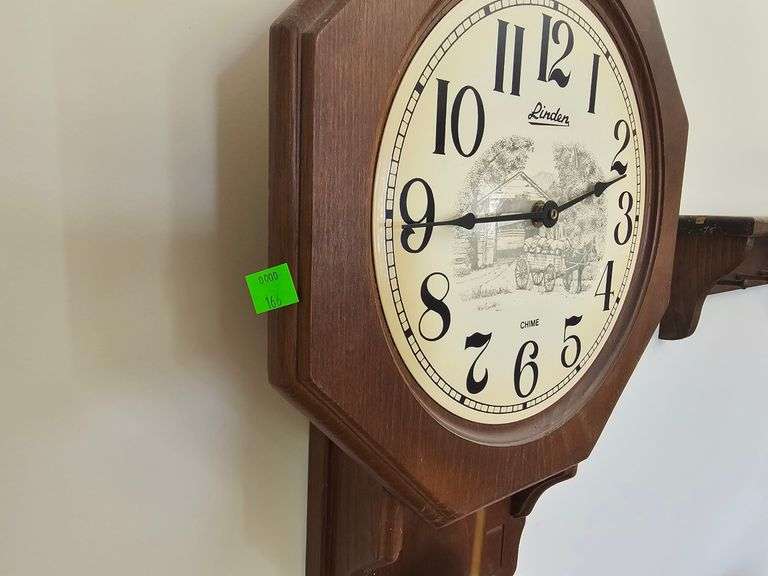 Linden Wall Clock Keeps Time Pendulum