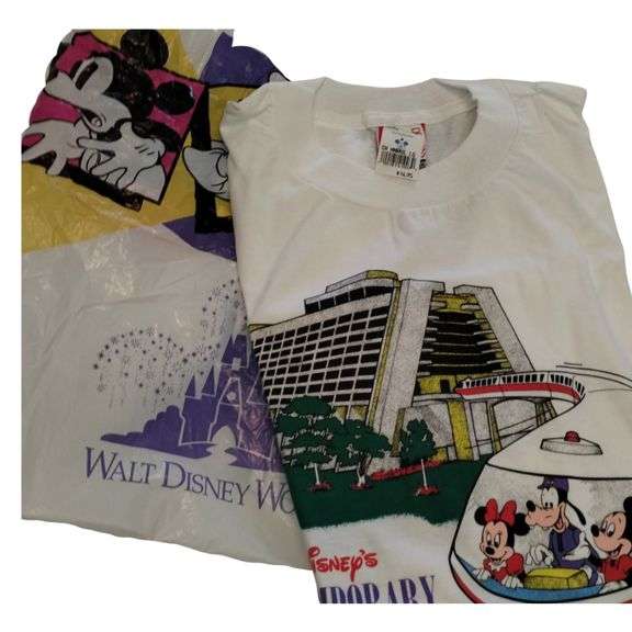 Vintage NOS Disney T-Shirt Contemporary Resort Monorail Adult LG in Bag