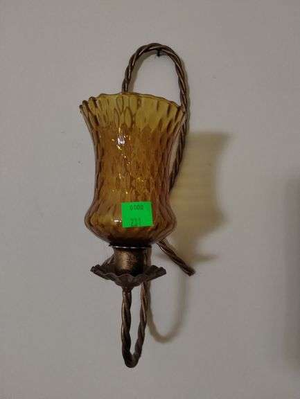 Homco Twisted Gold Rope Candle Holders Wall Sconce Shelf Hardware