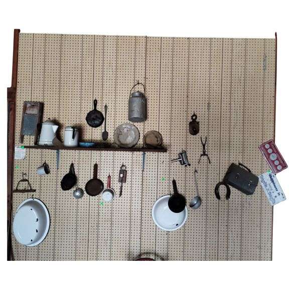 Garage Wall Vintage Goods Cast Iron Enamel Kitchen Kettle
