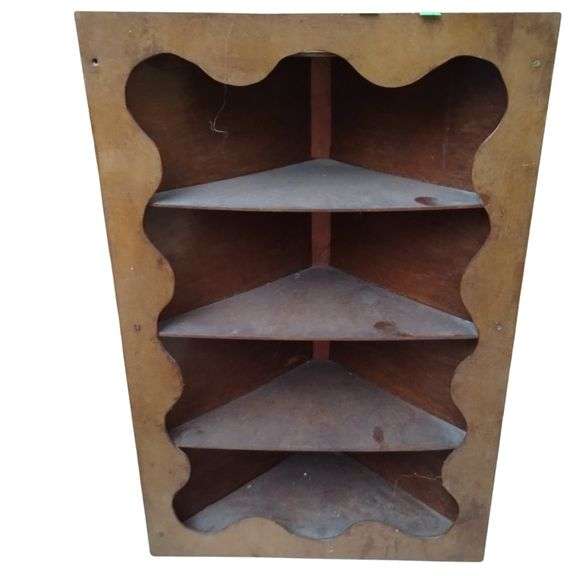 Vintage Wooden Corner Shelf for Wall