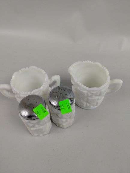 LOT Westmoreland Cream & Sugar Bowls S & P Shakers