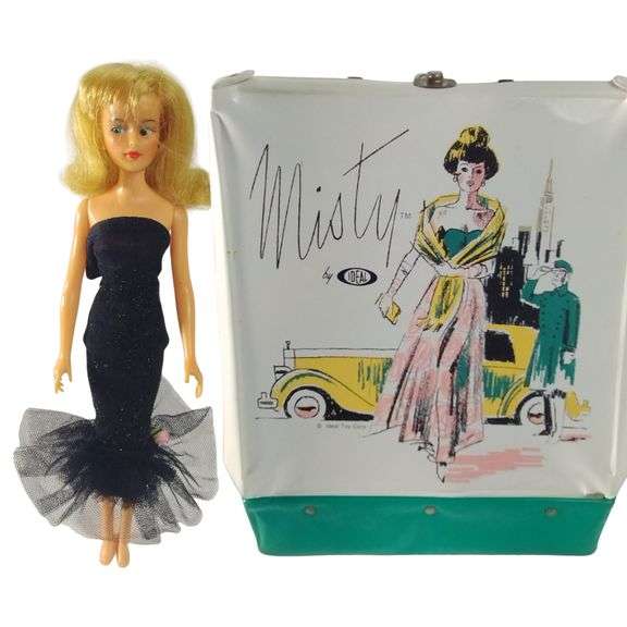 1960s Misty Barbie Vintage Black Evening Gown Case