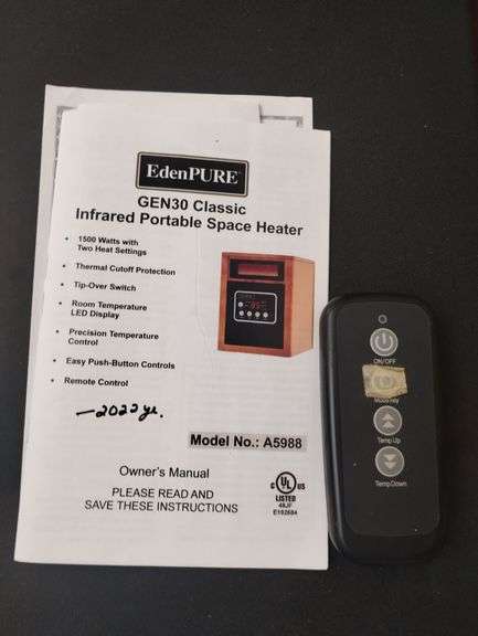 EdenPure Space Heater Remote GEN30 Classic