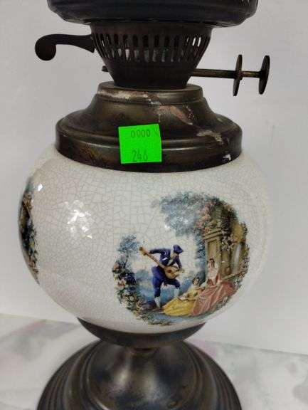 Vintage Parlor Hurricane GWTW Style Lamp Made in UK