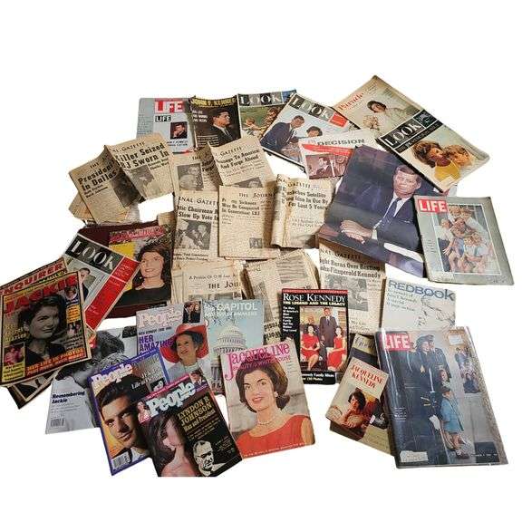 JFK Johnson Jackie O Newspapers Magazines