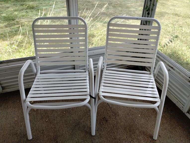 Patio Chairs Steel Tube Plastic Strap