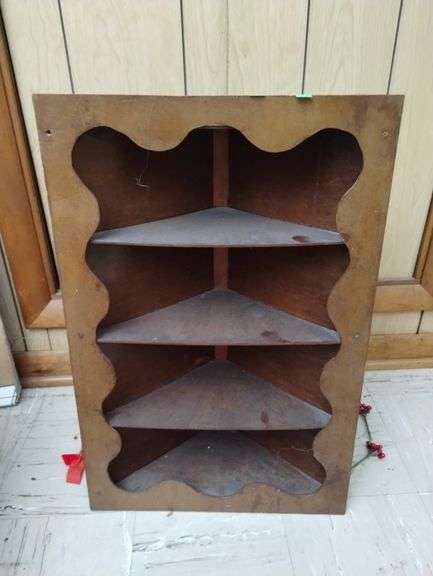 Vintage Wooden Corner Shelf for Wall