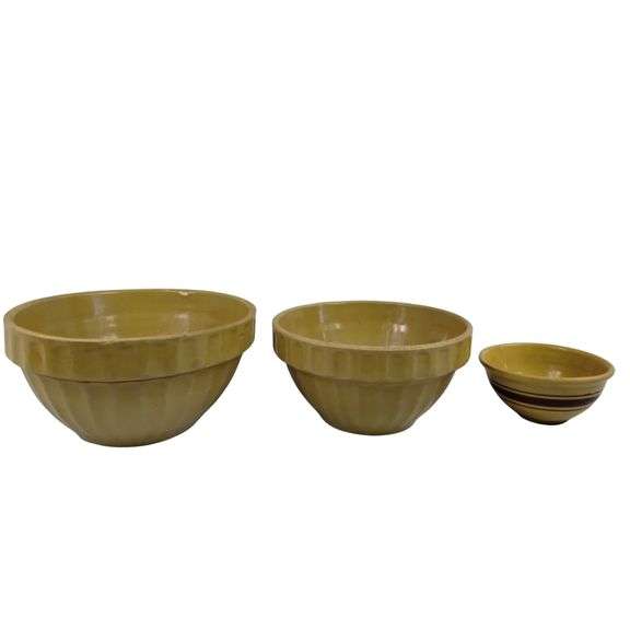 Antique Yellow Ware Mixing Bowls