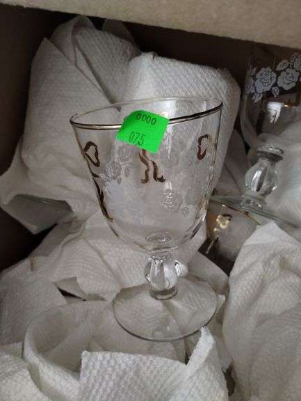 LOT Vintage Bridal Champagne Glasses & Clear Champagne Glass Set