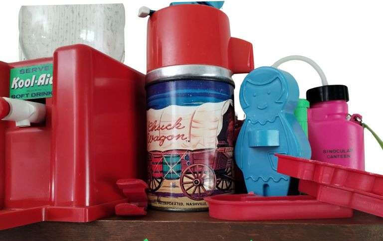 LOT Kool-Aid Dispenser Neon Binoculars Chuck Wagon Thermos