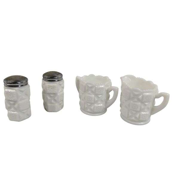 LOT Westmoreland Cream & Sugar Bowls S & P Shakers