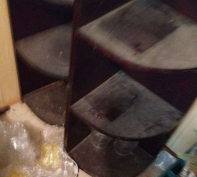 Pair Black Curved Corner Shelves About 30" Approx