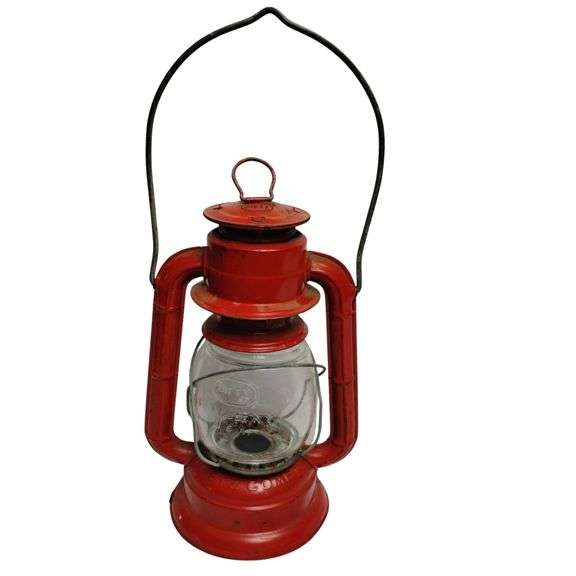 Vintage Dietz Red Metal Lantern Camping Railroad Style
