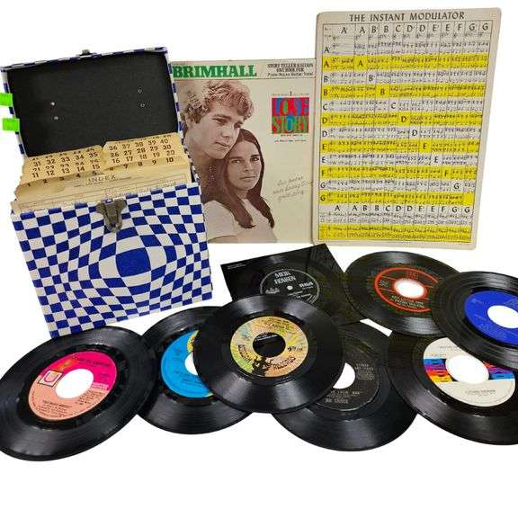1960s Pop Music Records 45 RPM Tote Box