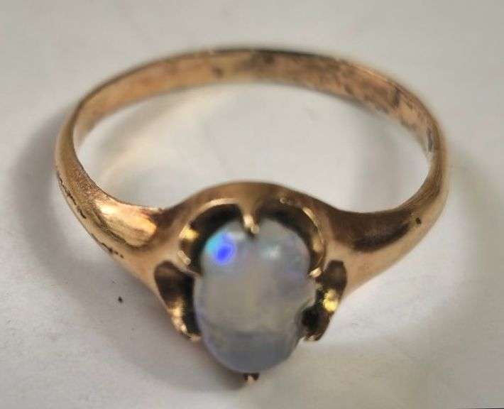 Vintage Jewelry Opal Solitaire Ring Tested 14KT Gold 1.4g ~Sz 6